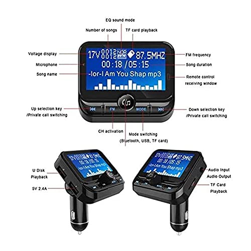 ZEFLMXS Car Kit Handsfree FM Transmitter MP3 Player Charger Audio Receiver