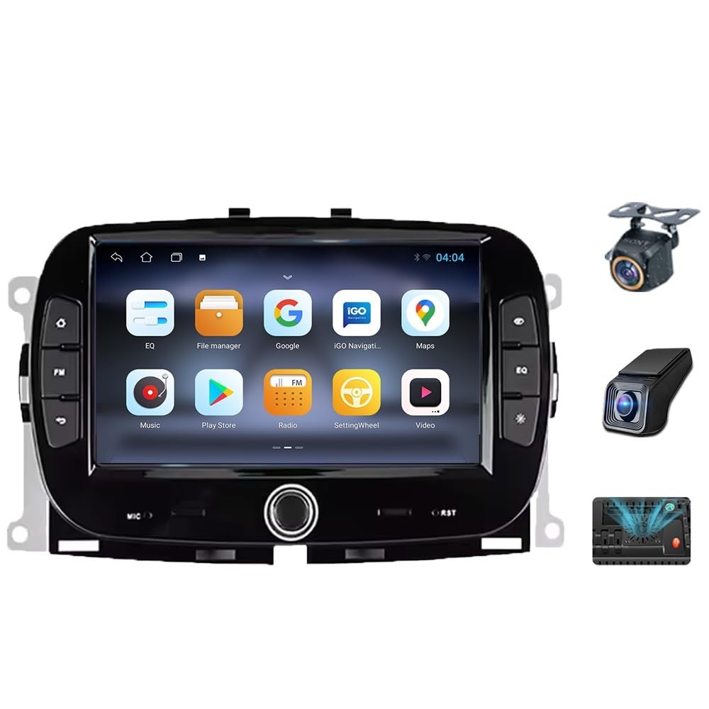 Android 15 Wireless CarPlay Multimedia Player for Fiat 500 2016–2019