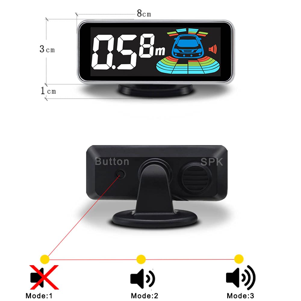8-Sensor Car Reverse Parking Radar System