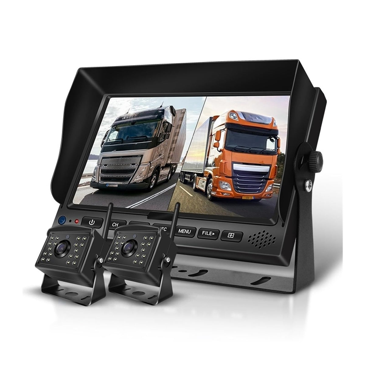 1080P Heavy Truck Digital Wireless Camera System with 4CH 7 Inch DVR Recorder Reverse Backup Vehicle Security Auto Camera