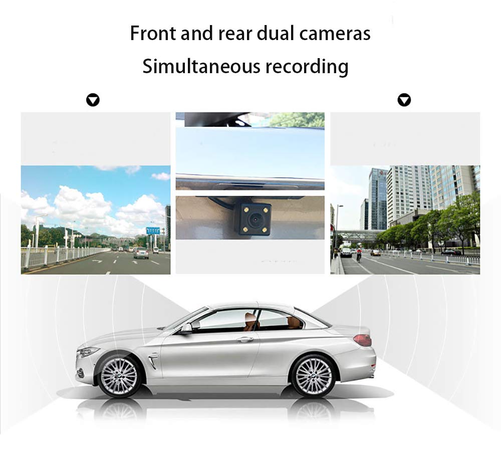 1080P Dual Lens Dash Cam with Front & Rear Cameras and WiFi
