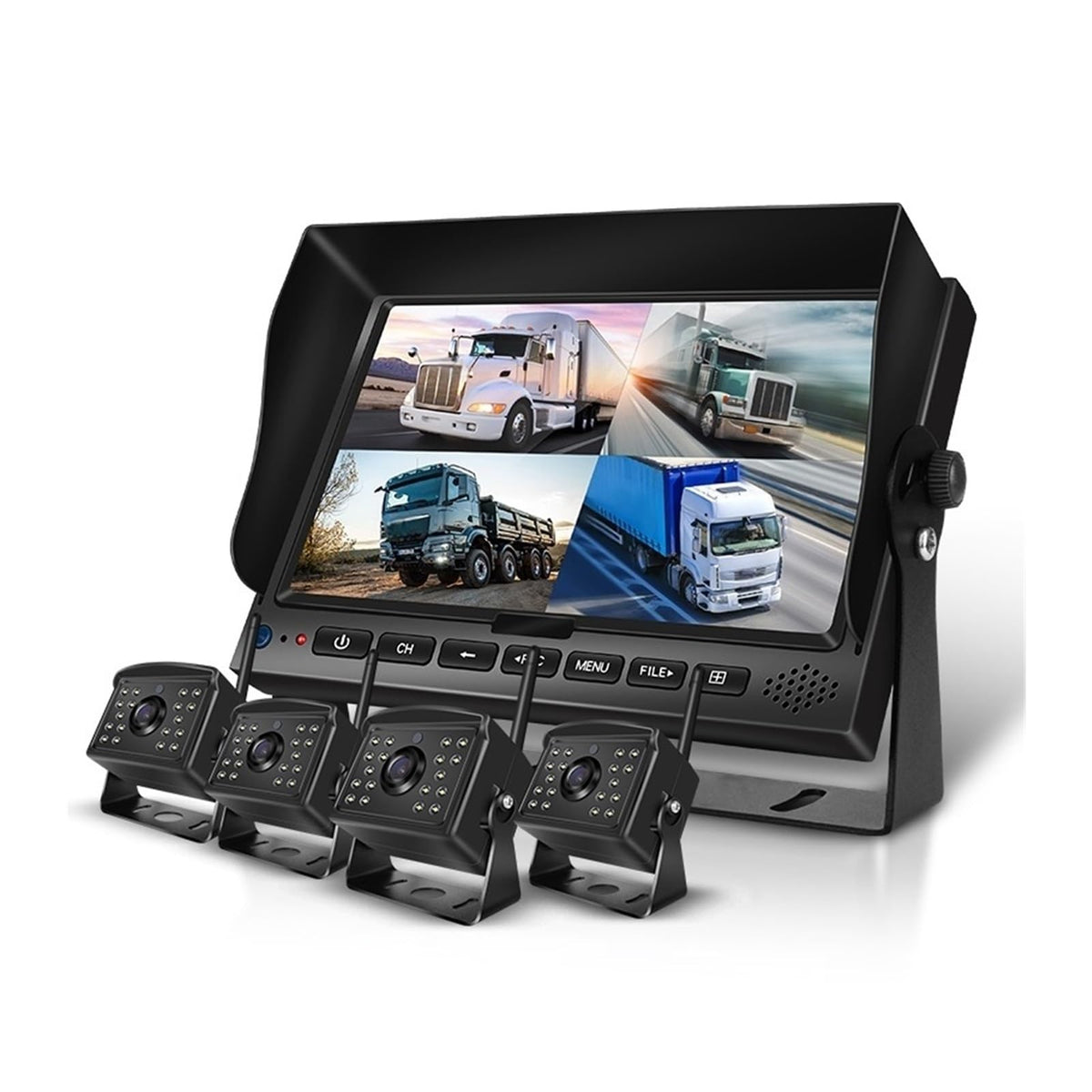 1080P Wireless Heavy Truck Camera System with 4CH DVR & 7" Monitor