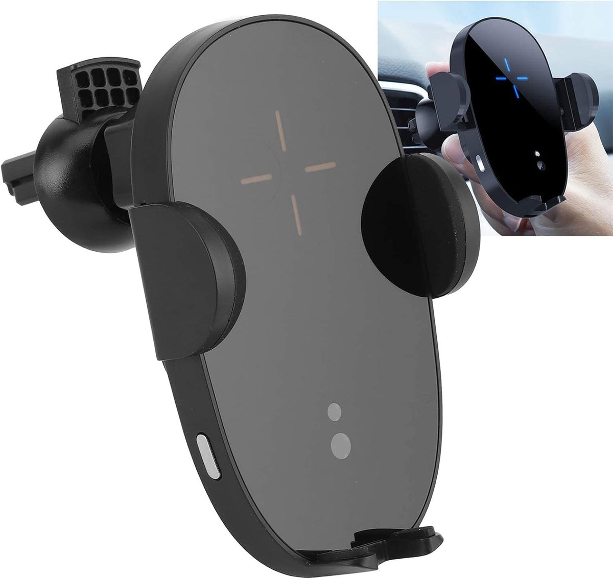 15W Wireless Car Charger Phone Holder with USB-C Port