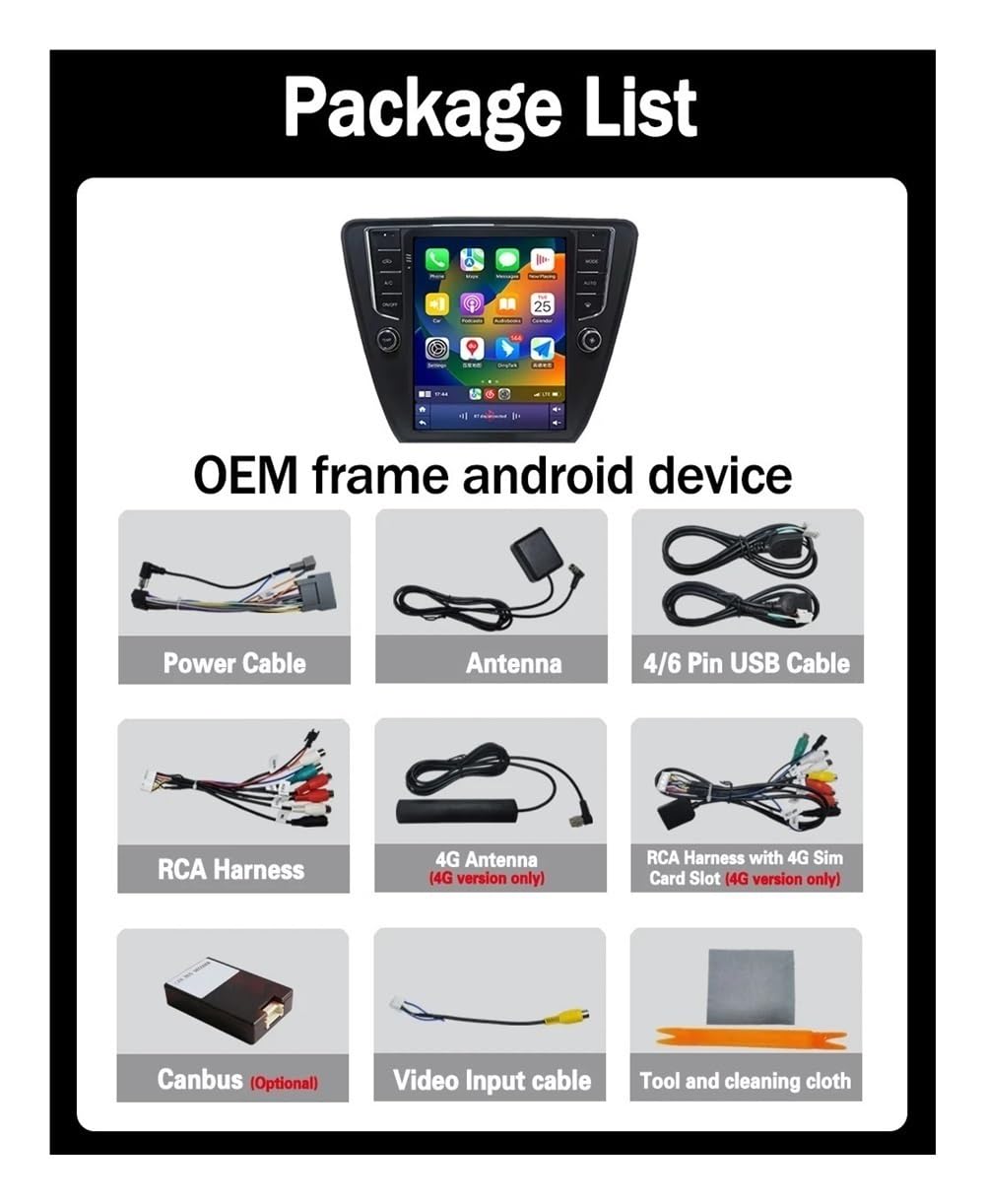 Android 14 CarPlay Stereo for Skoda Octavia A7 2013–2018