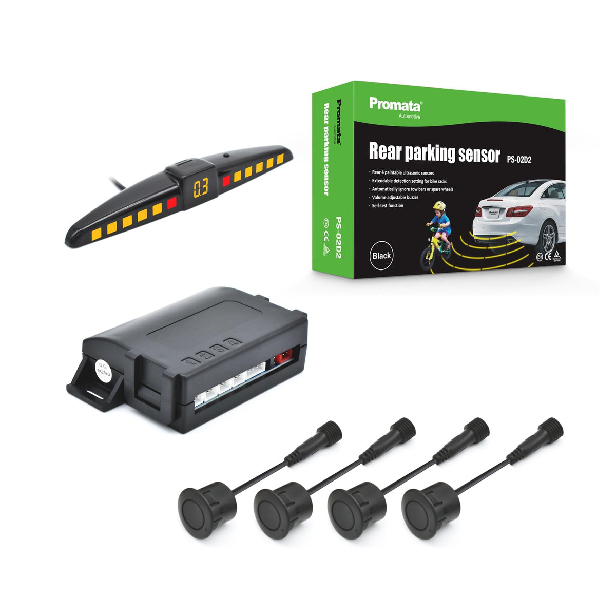 Car Rear Parking Sensor Kit with 4 Sensors & Buzzer