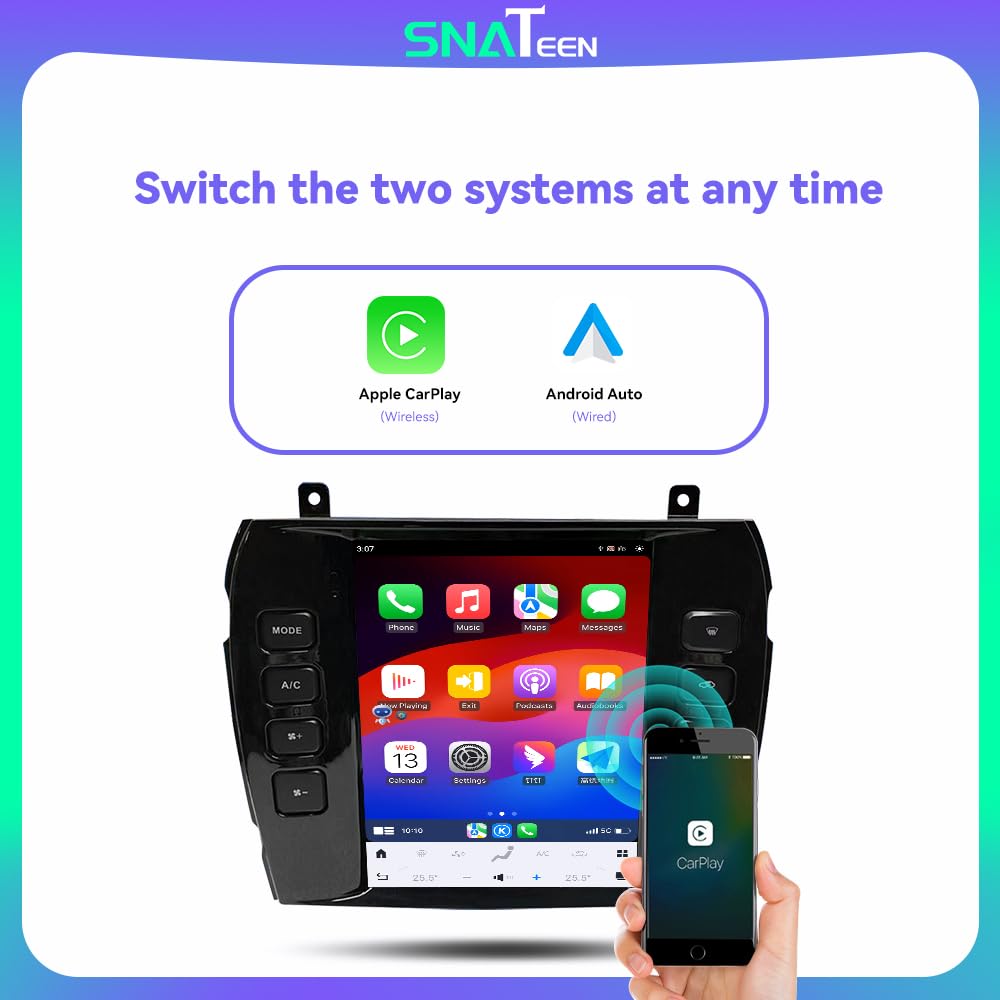 9.7" Screen Android 13.0 Car Stereo Radio for Jaguar XJ XJL 2004-2009 Tesla Style Radio Player Car GPS Navigation, WiFi, Bluetooth, Carplay Unit (High Version, 8-256GB)