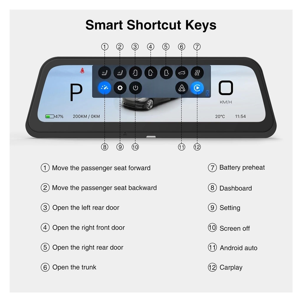 9.6" Head-Up Display with Android Auto for Tesla Model 3 & Model Y
