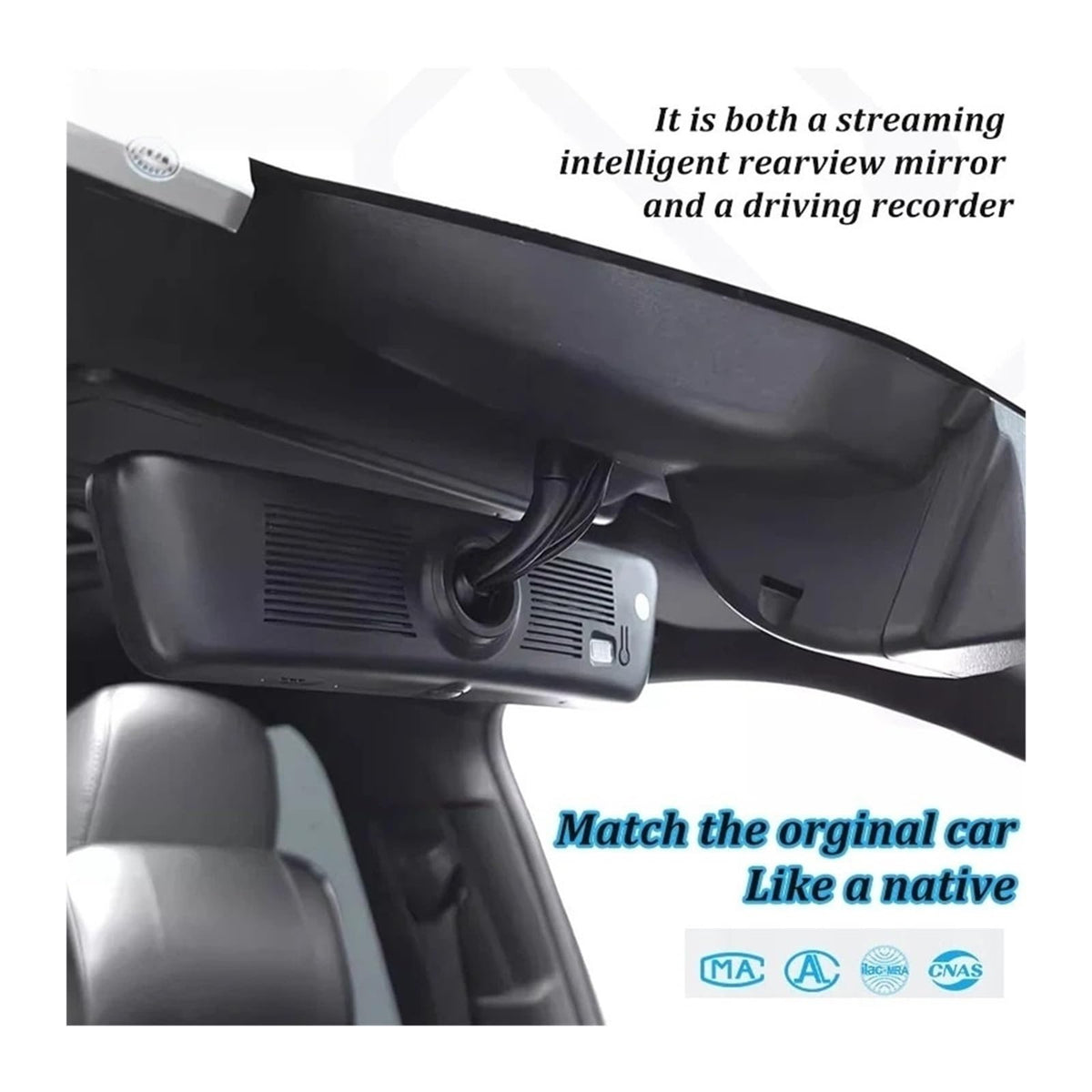 8.2" Smart Rearview Mirror Dash Cam with 1080P Backup Camera for Toyota Camry
