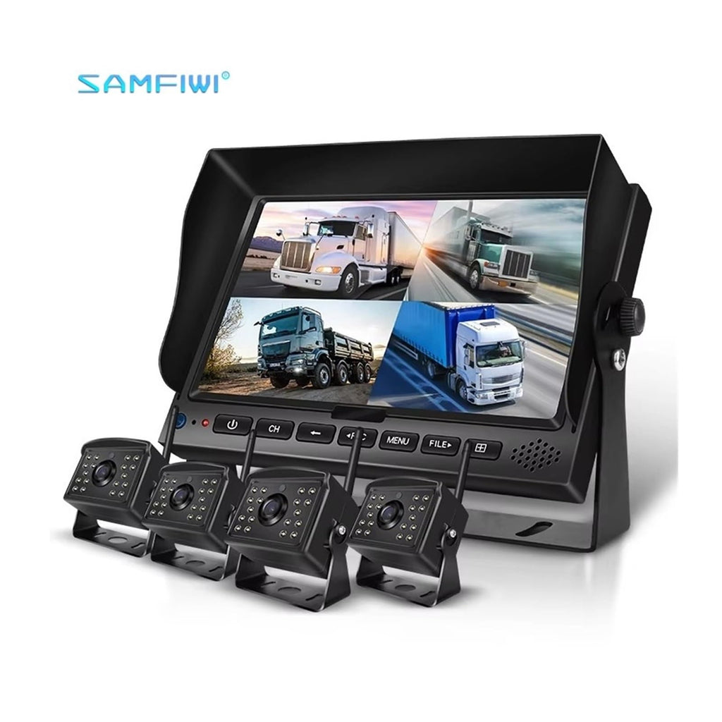 1080P Heavy Truck Digital Wireless Camera System with 4CH 7 Inch DVR Recorder Reverse Backup Vehicle Security Auto Camera