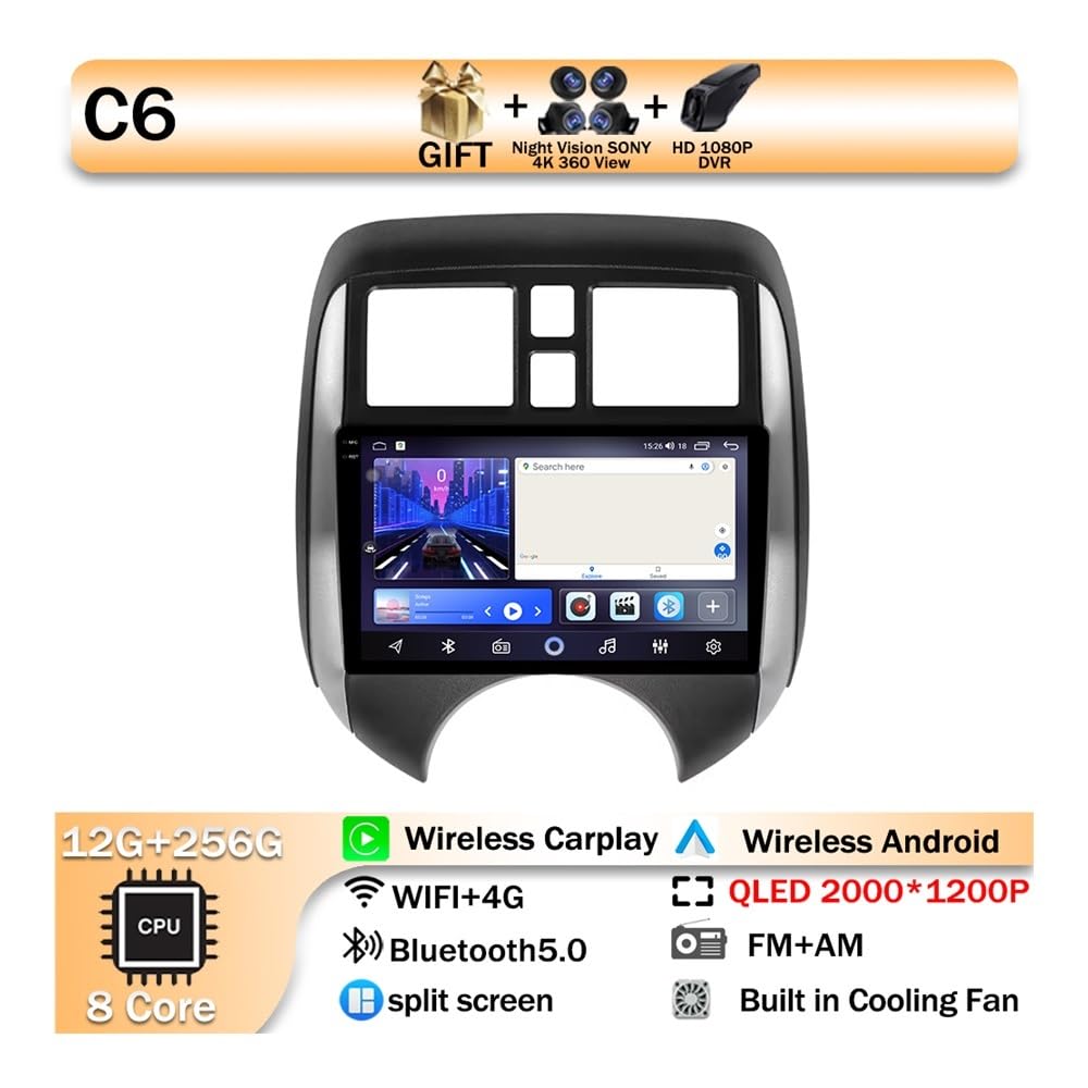 9" CarPlay Stereo for Nissan Versa/Note 2013–2017