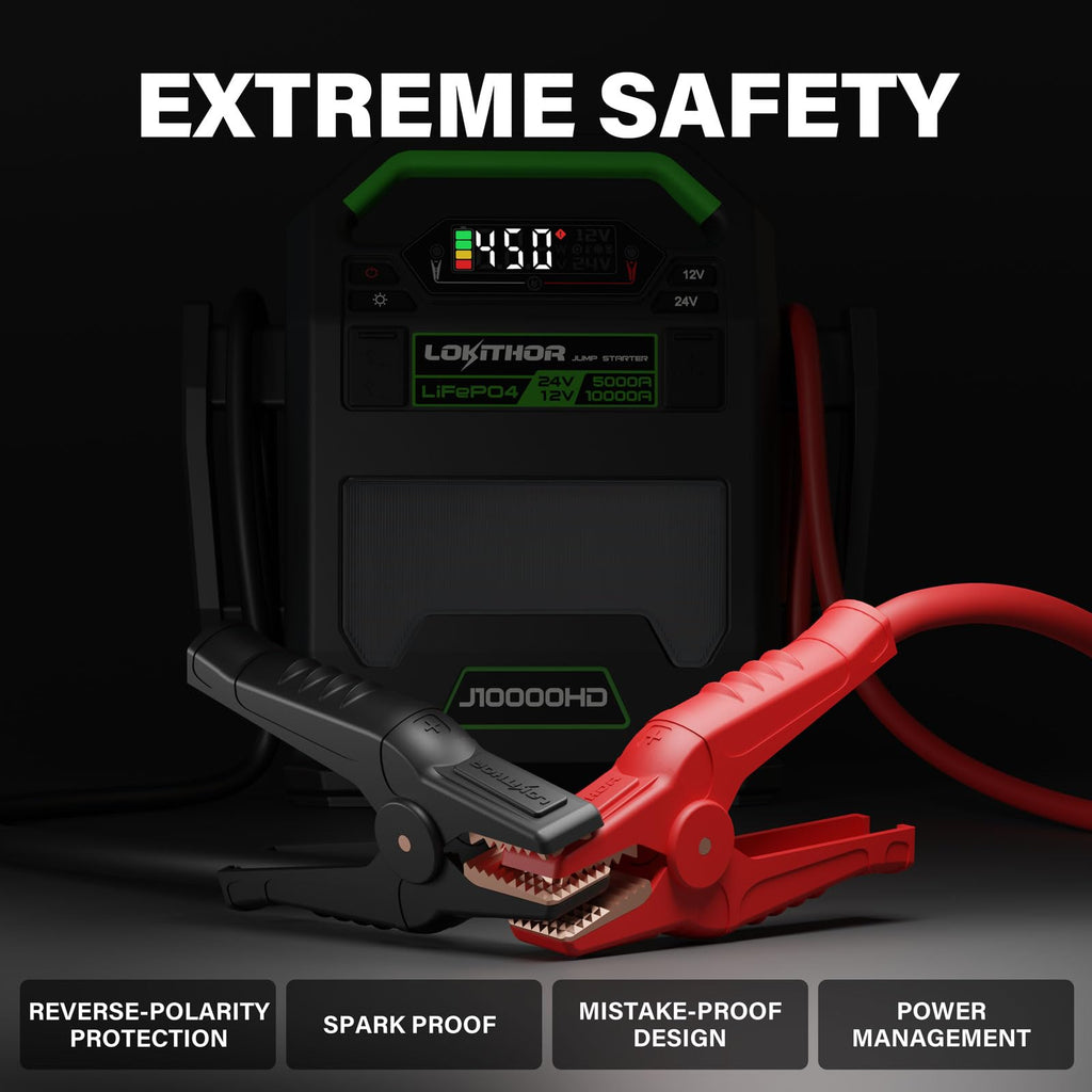 LOKITHOR J10000HD 12V & 24V Lithium Iron Phosphate(LiFePO4) Jump Starter