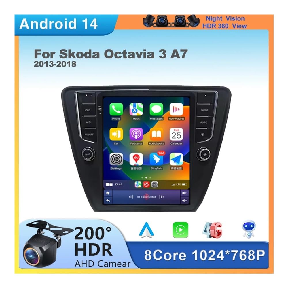 Android 14 CarPlay Stereo for Skoda Octavia A7 2013–2018
