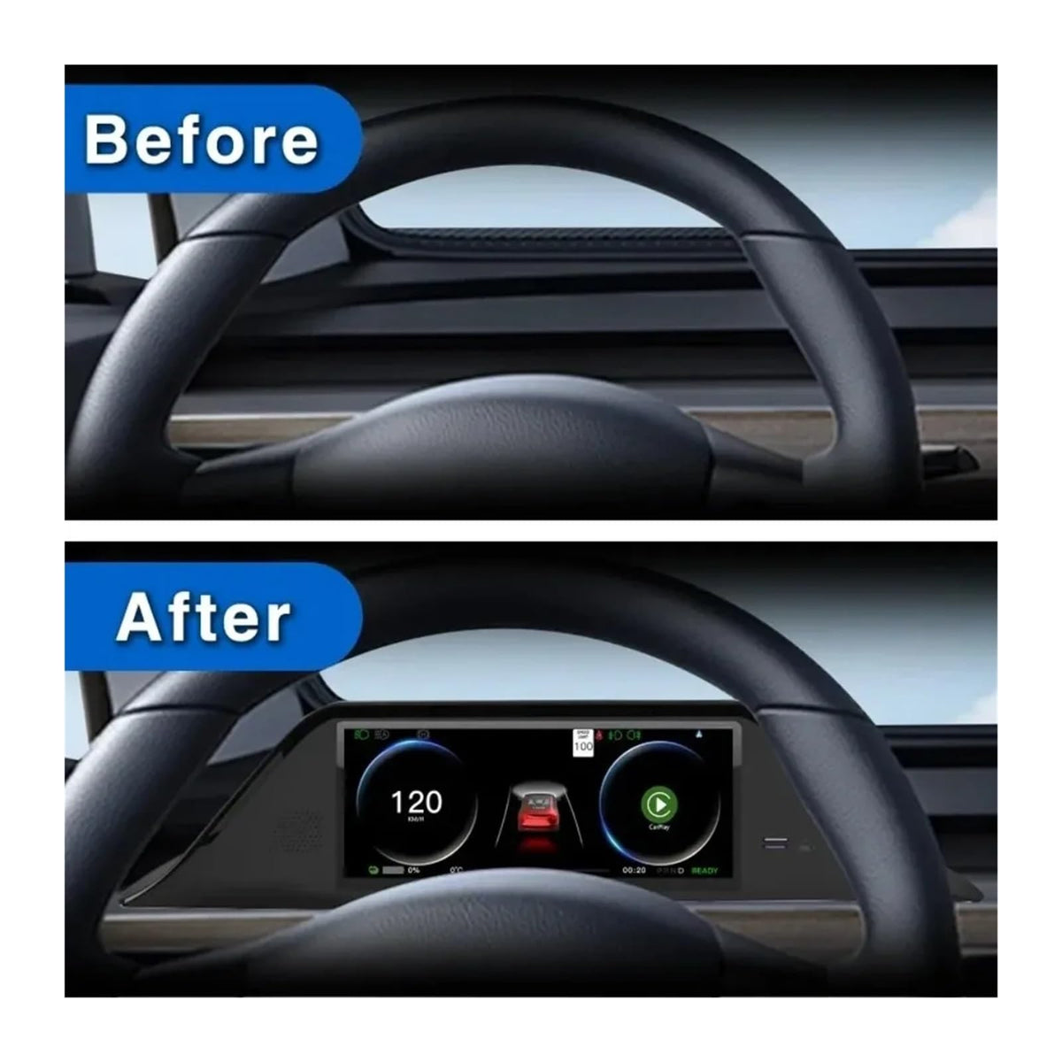 Touchscreen Head-Up Display with CarPlay & Android Auto for Tesla Model 3/Y