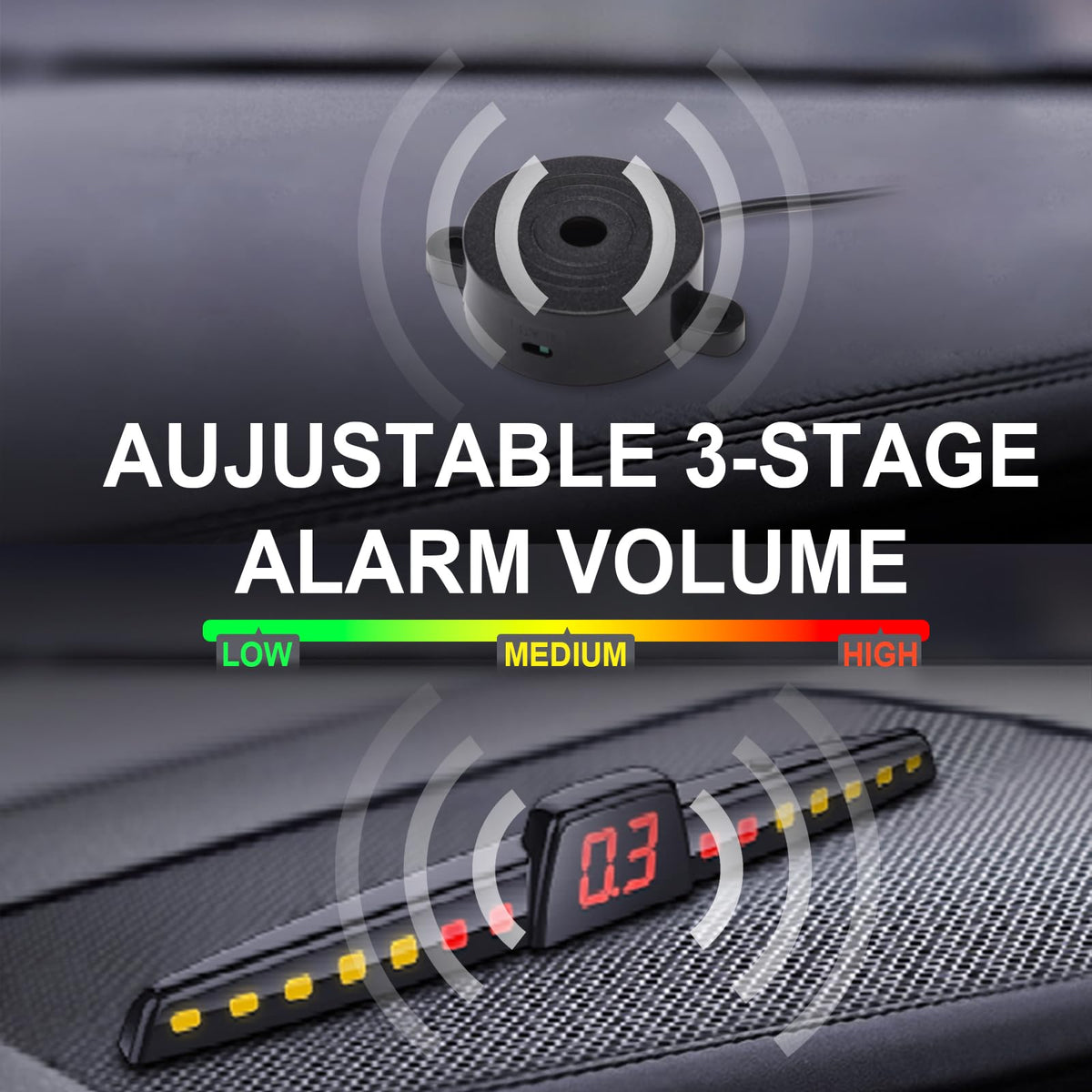 Car Rear Parking Sensor Kit with 4 Sensors & Buzzer
