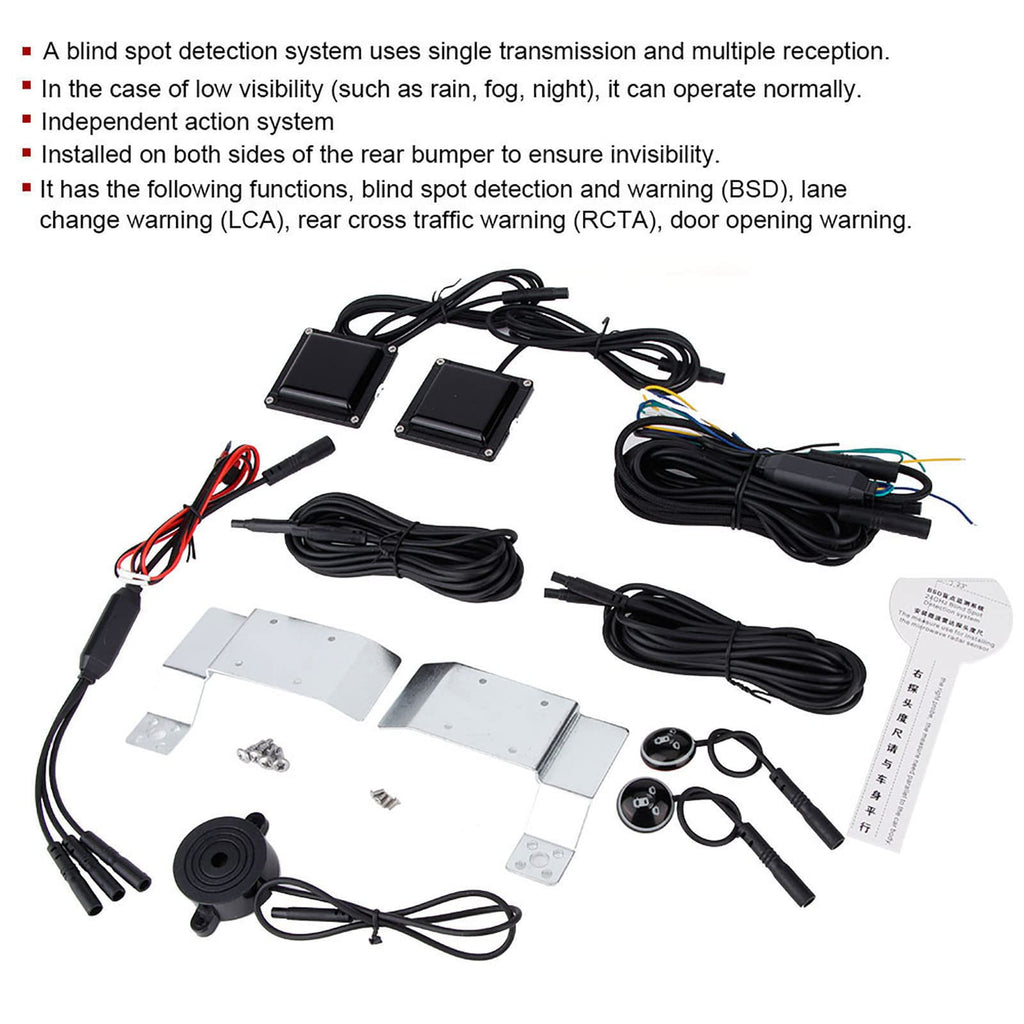 24GHz Blind Spot Monitoring System with Lane Change & Rear Traffic Alert