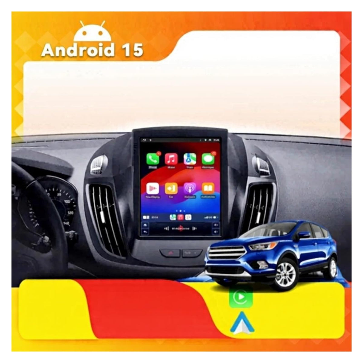 9.7" Android 15 CarPlay Stereo for Ford C-MAX & Kuga 2012–2019