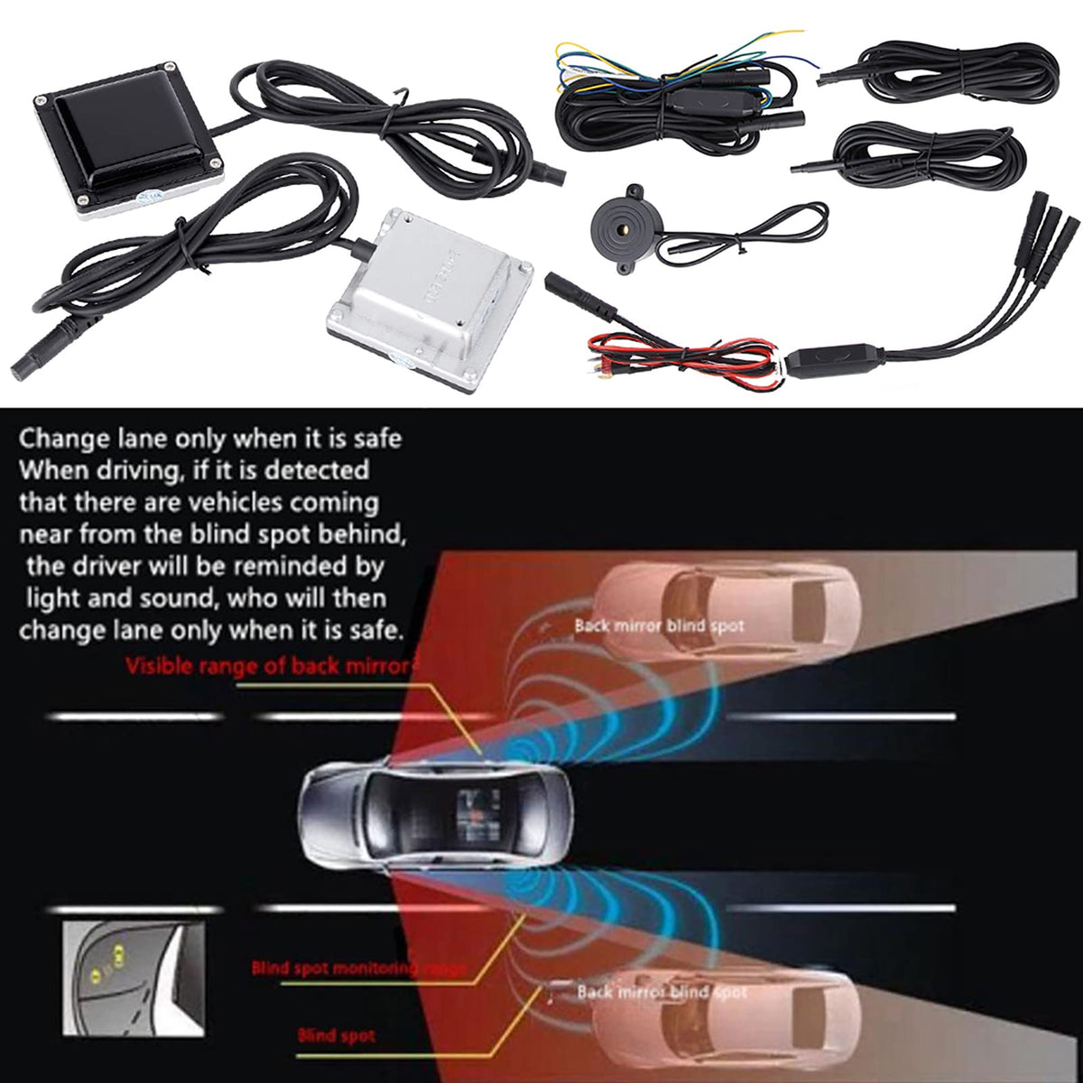 24GHz Blind Spot Monitoring System with Lane Change & Rear Traffic Alert