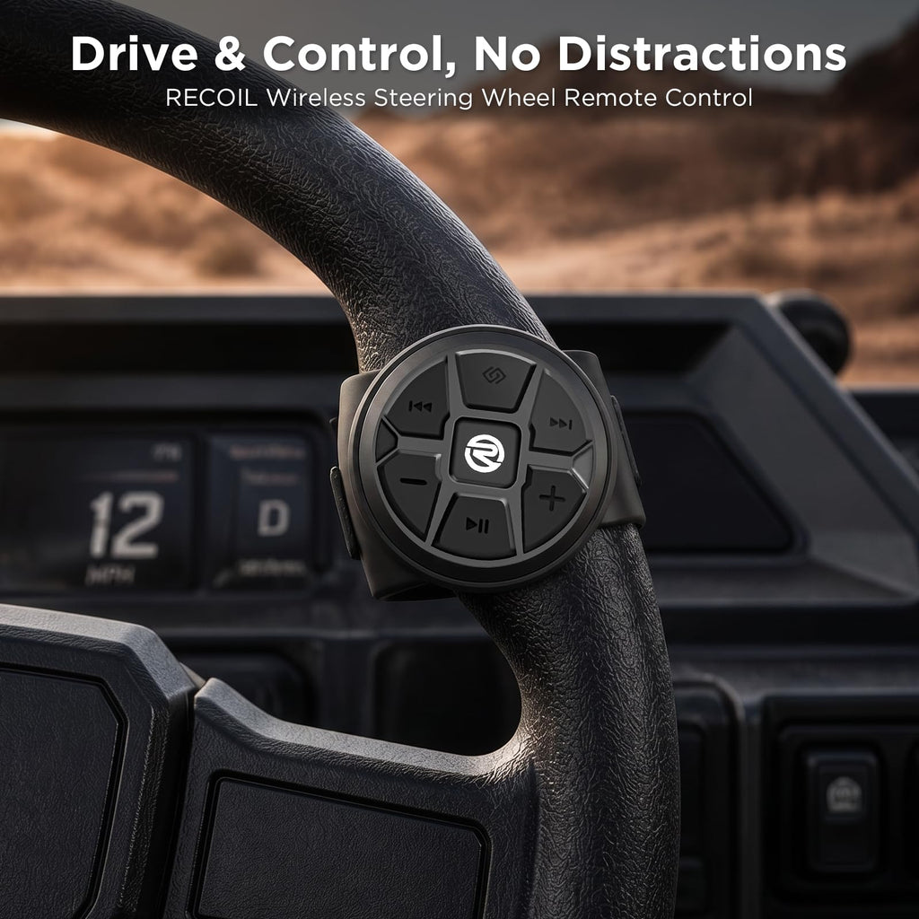 Recoil Bluetooth Media Button Steering Wheel Remote Control Car Bike Boat