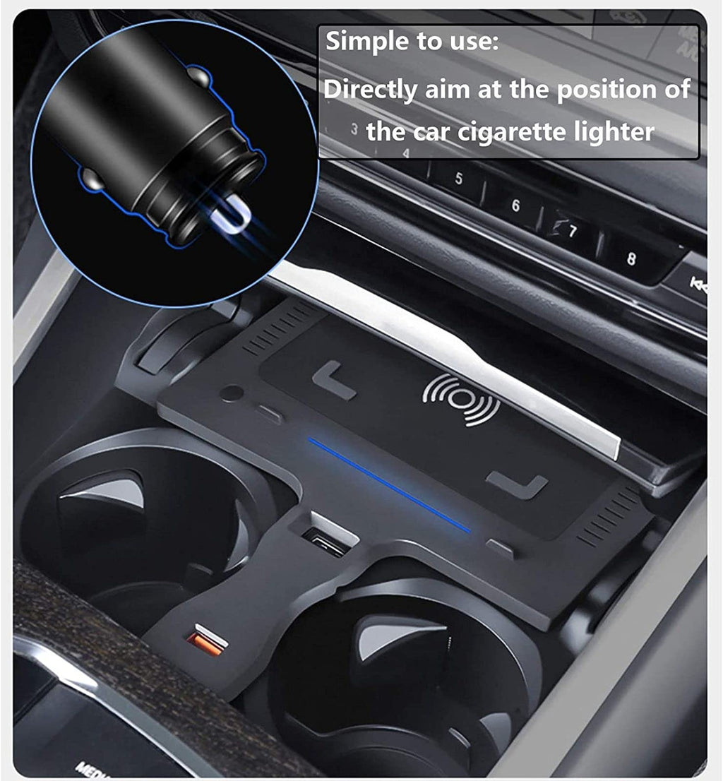 15W Wireless Car Charger with USB Port for BMW X5/X6 2019–2021