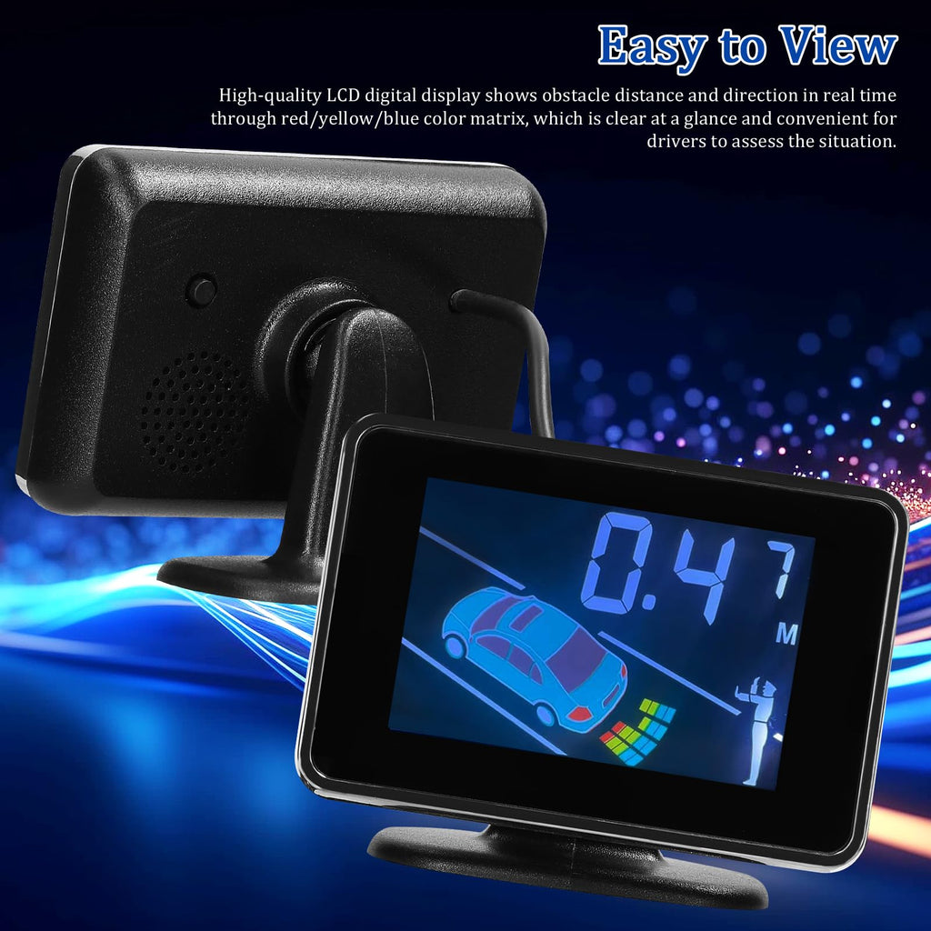 8-Sensor Front & Rear Parking Radar with LCD Display & Buzzer