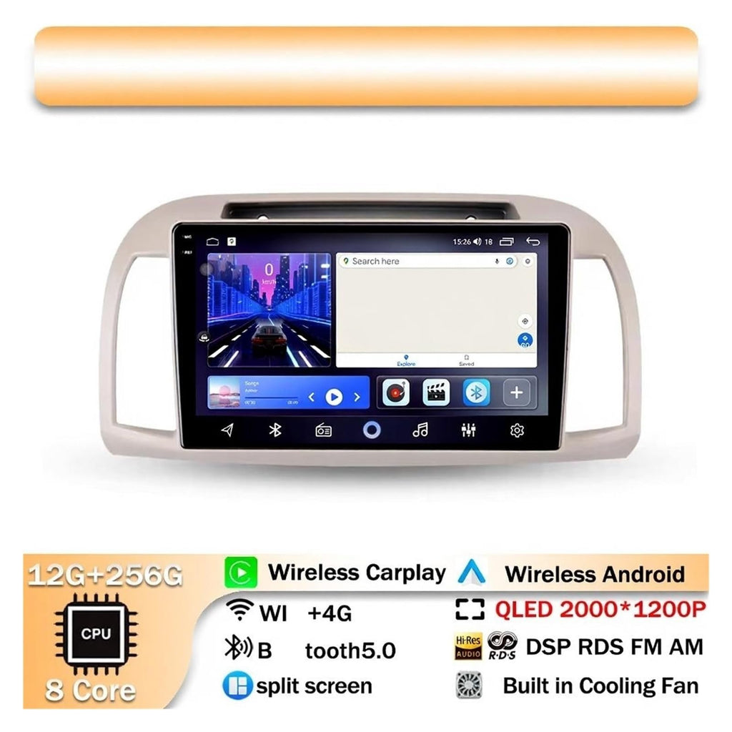 Android 14 CarPlay Stereo for Nissan March/Micra K12 2002–2010