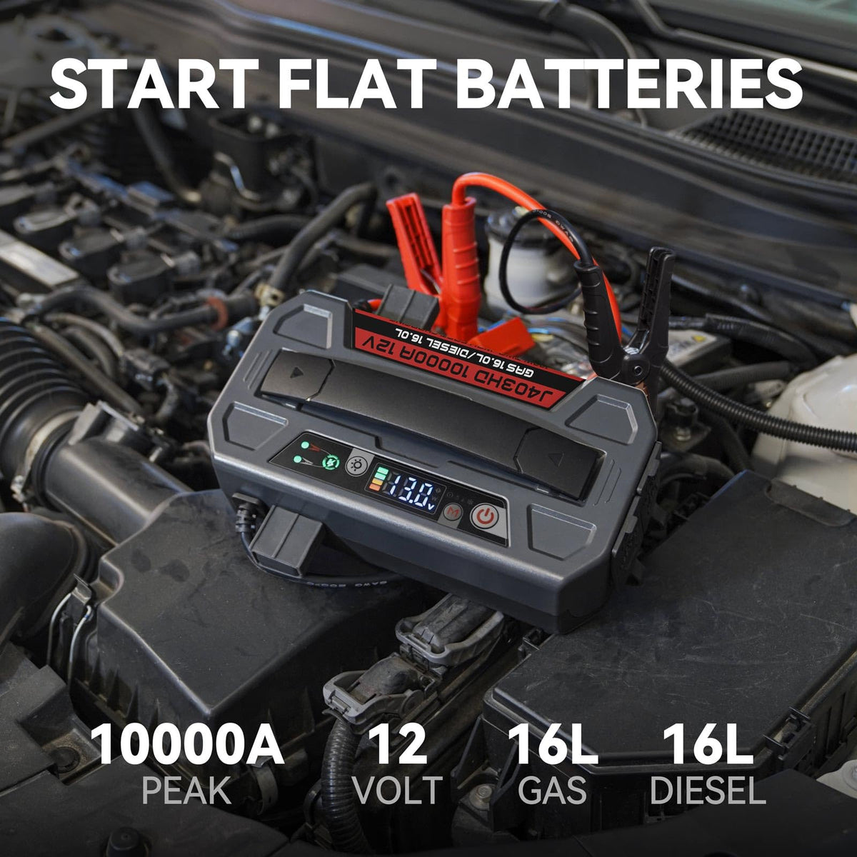 LOKITHOR J403HD 10000A 12V Jump Starter for Car 16L Gas and All Diesel