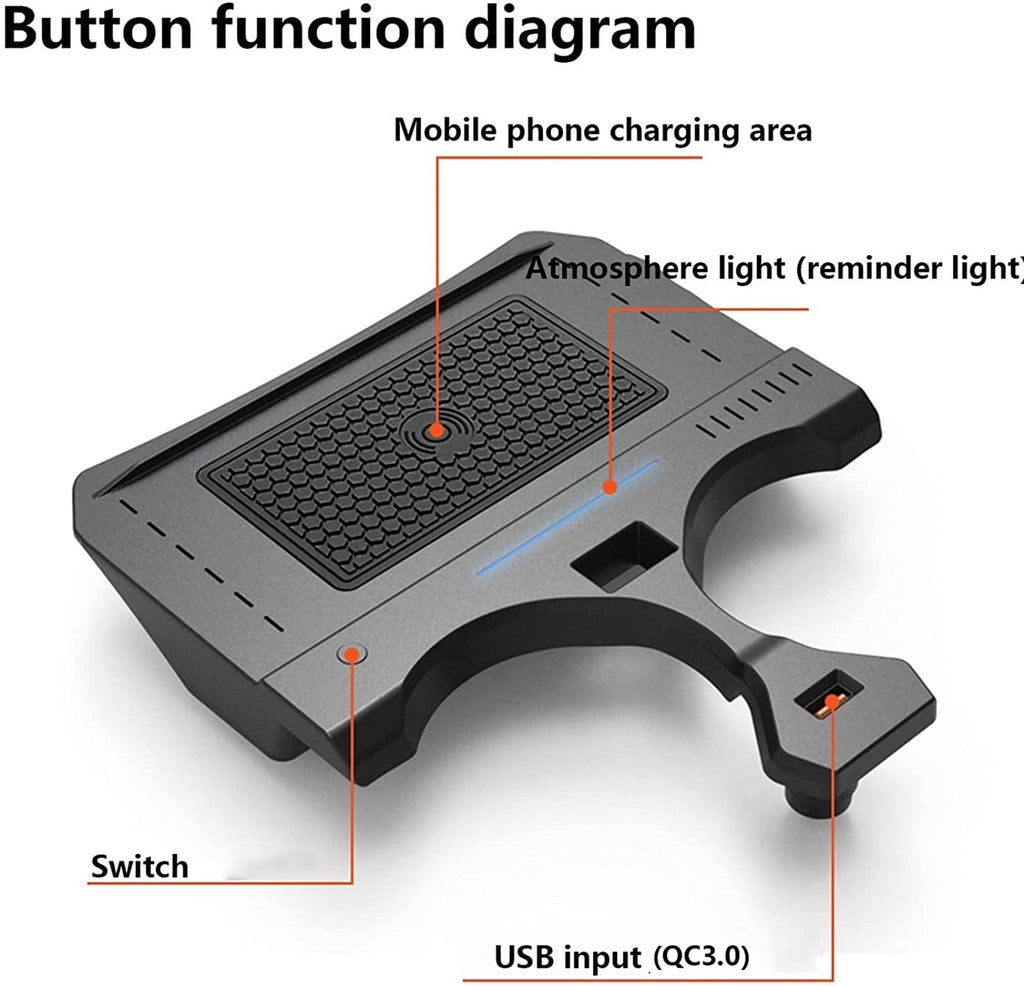 15W Wireless Car Charger with USB Port for BMW X5/X6 2019–2021