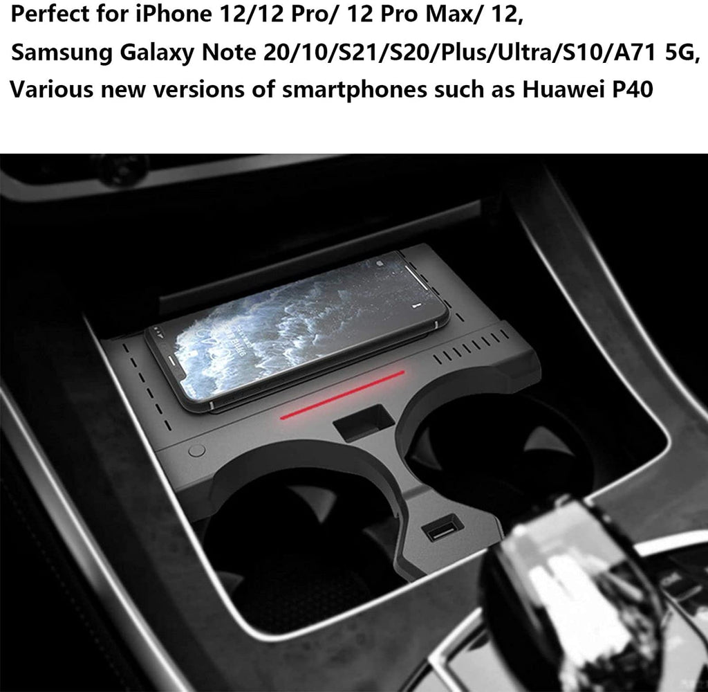 15W Wireless Car Charger with USB Port for BMW X5/X6 2019–2021
