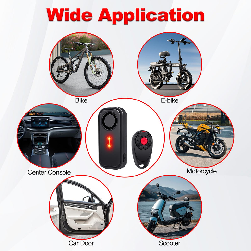 KCMYTONER 113dB Bike Alarm with Remote