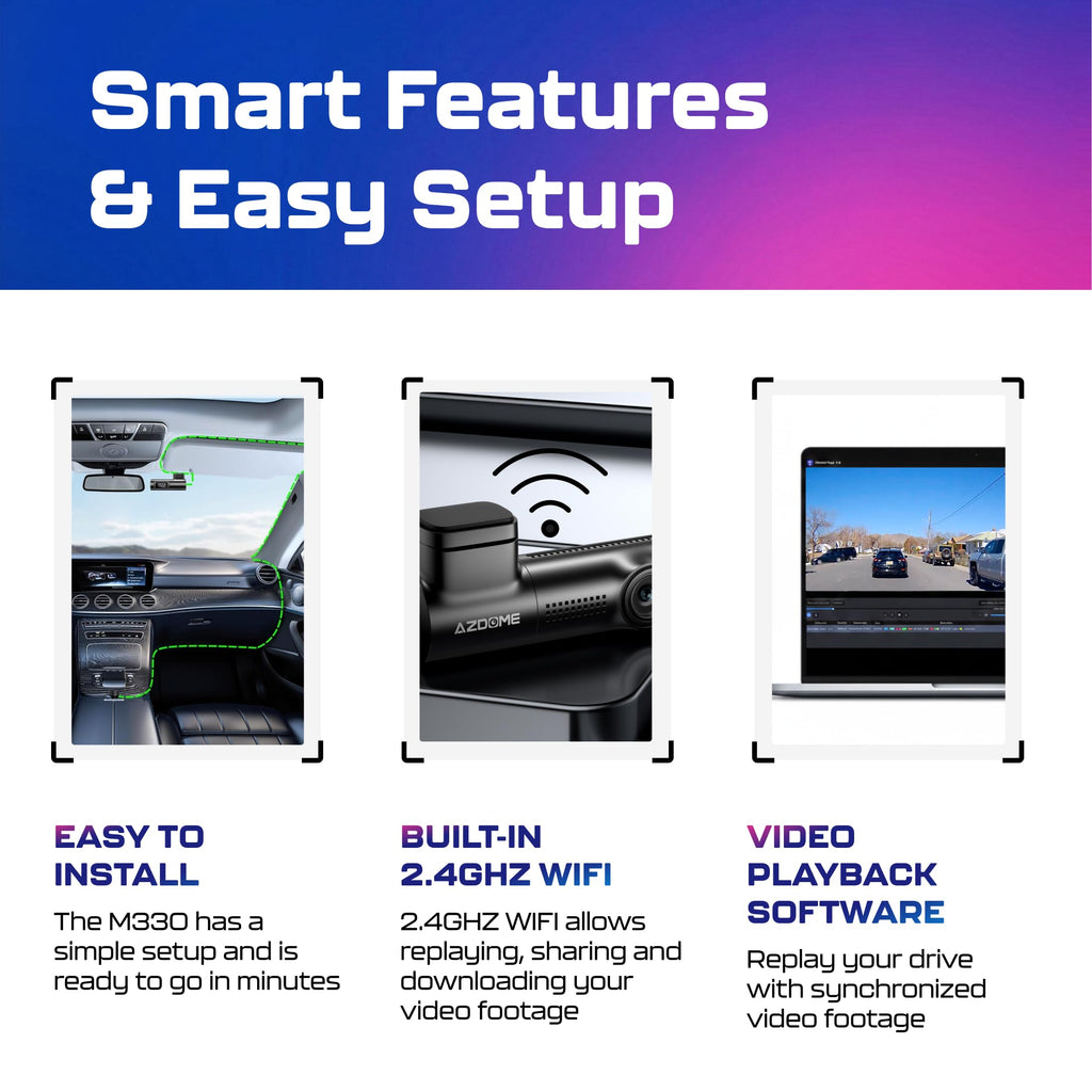 1296P WiFi Dash Cam with Voice Control & Parking Mode