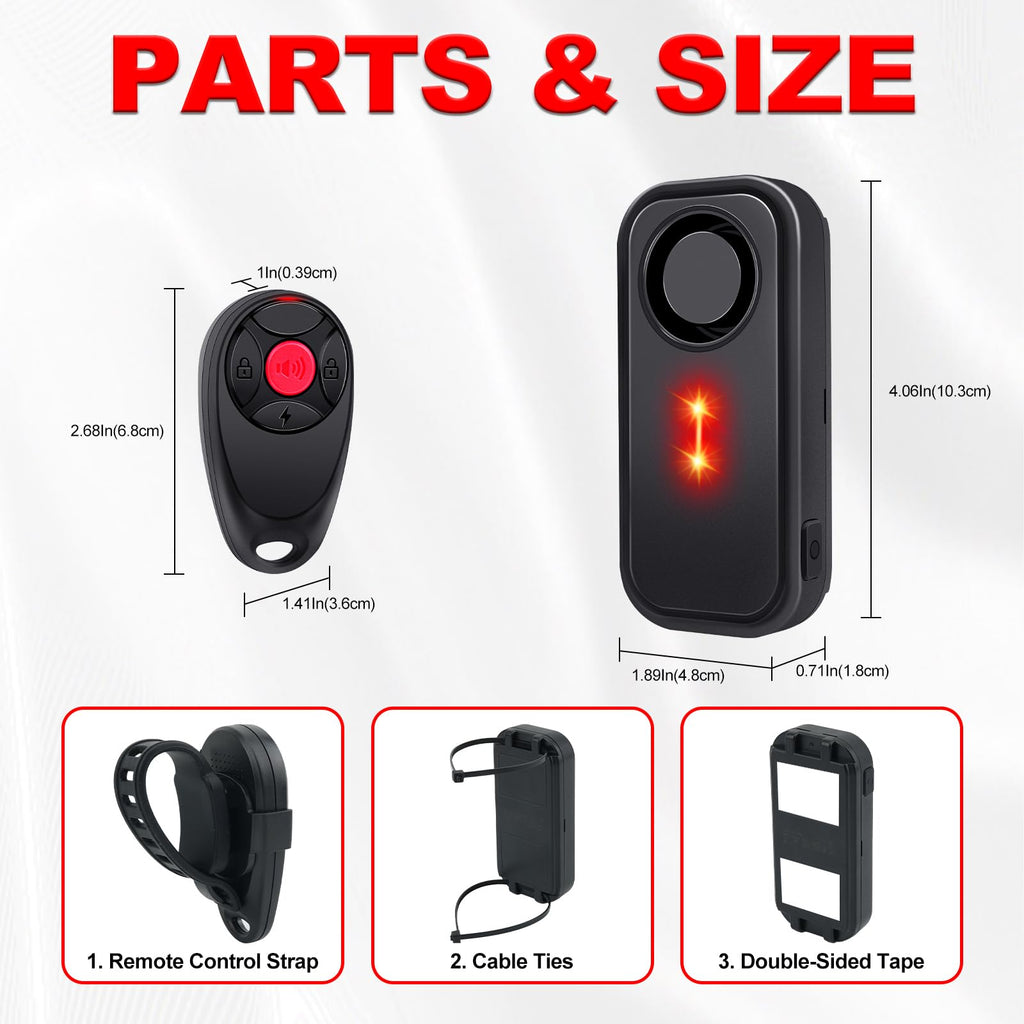 KCMYTONER 113dB Bike Alarm with Remote