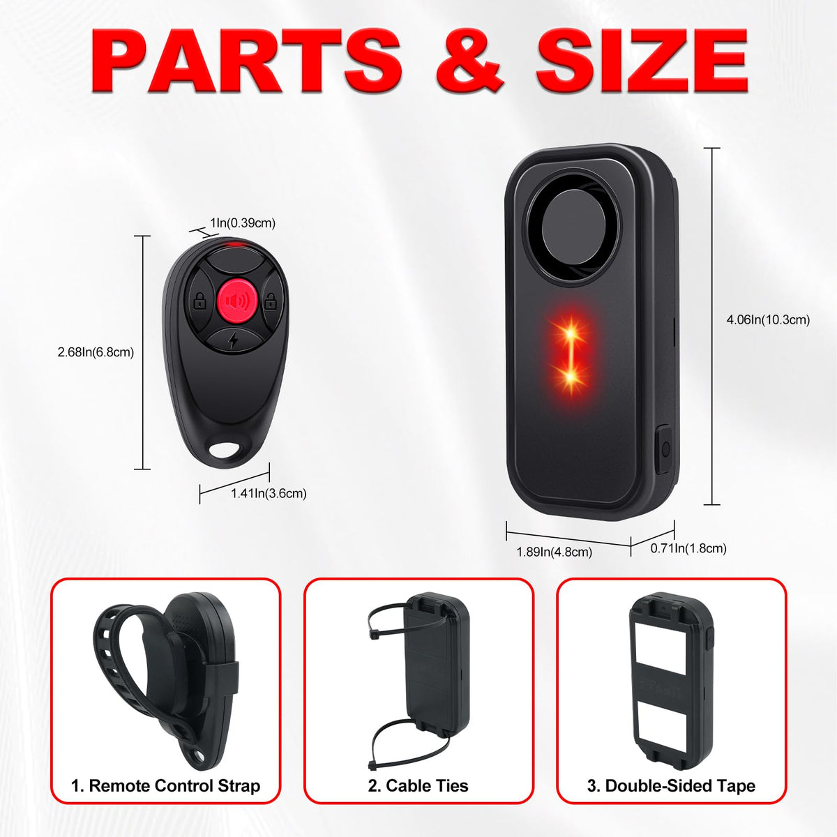 KCMYTONER 113dB Bike Alarm with Remote
