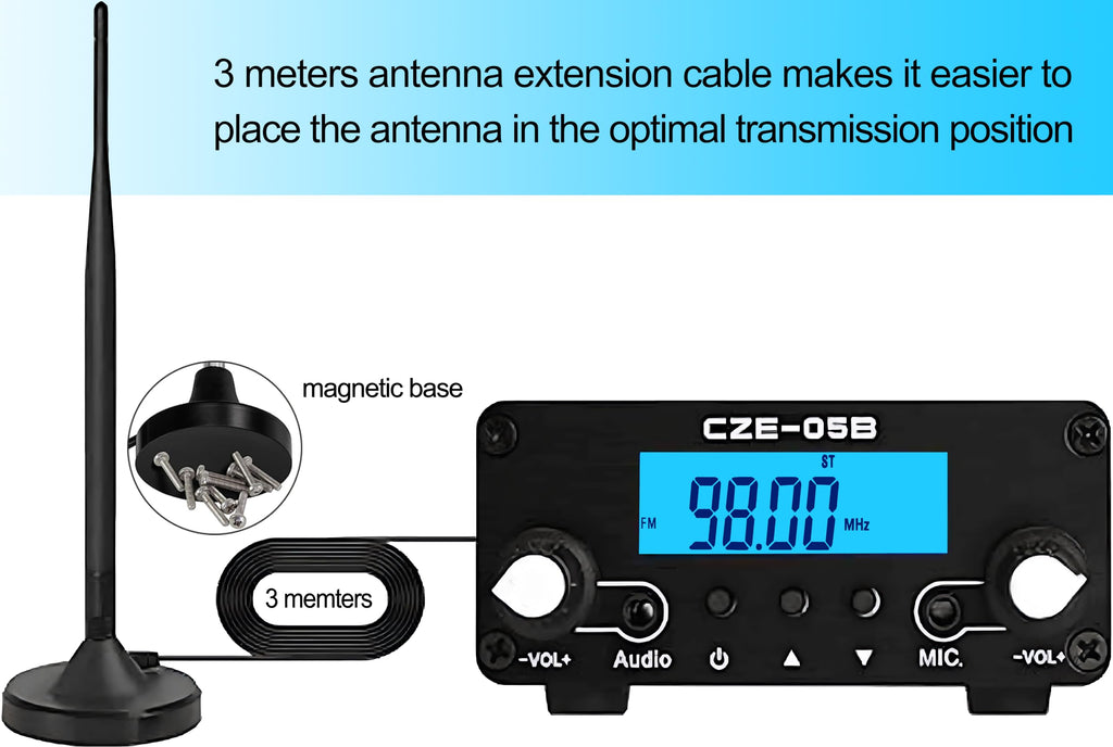 Long-Range Stereo FM Transmitter for Events & Drive-In Use
