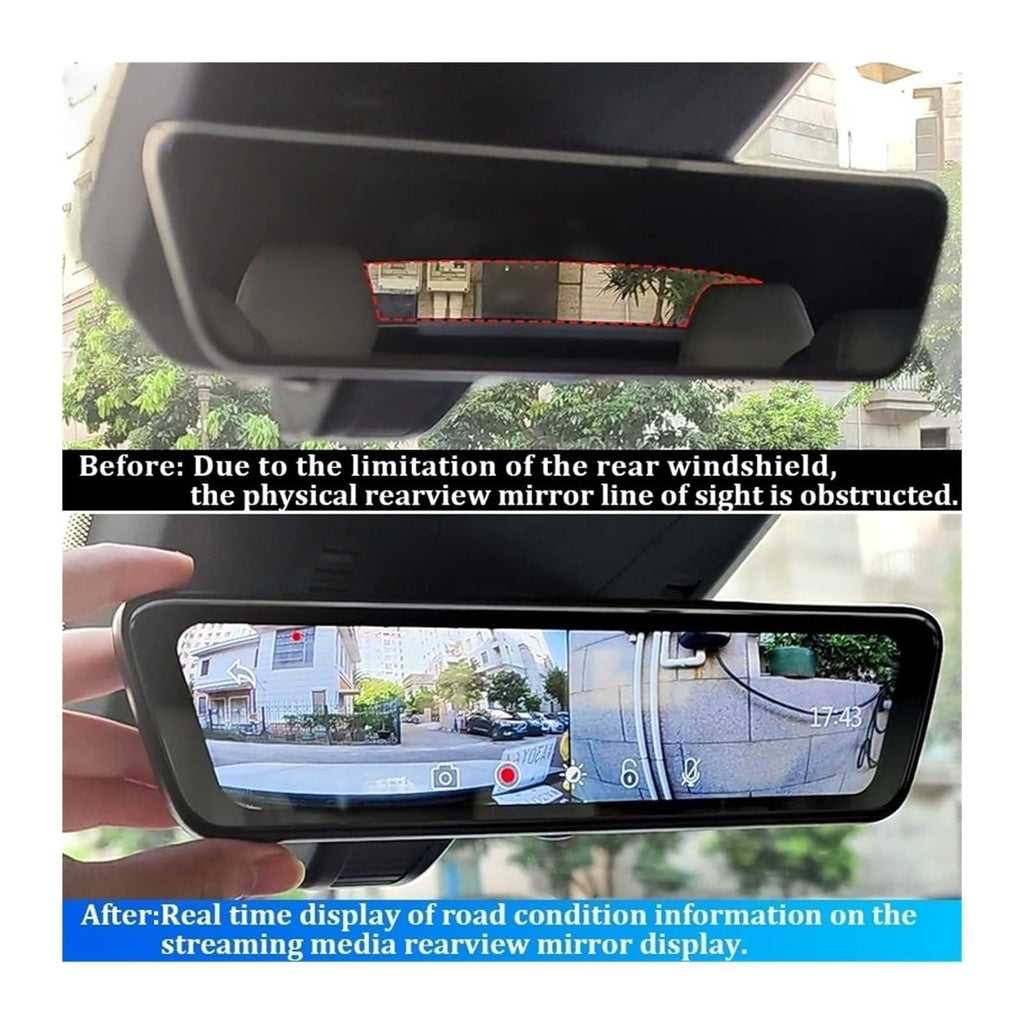8.2" Smart Rearview Mirror Dash Cam with 1080P Backup Camera for Toyota Camry