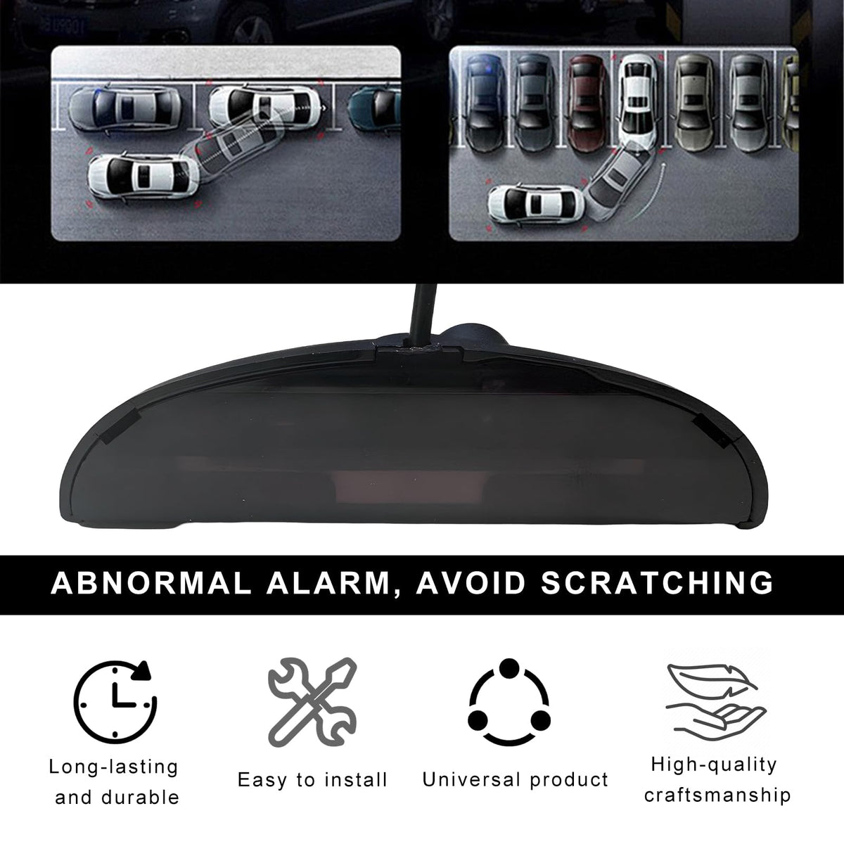 4-Sensor Reverse Parking Radar with LED Display & Buzzer