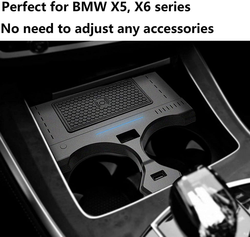 15W Wireless Car Charger with USB Port for BMW X5/X6 2019–2021