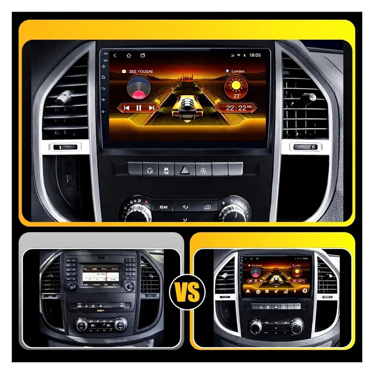 Android 15 CarPlay Stereo for Mercedes-Benz Vito W447 2014–2020