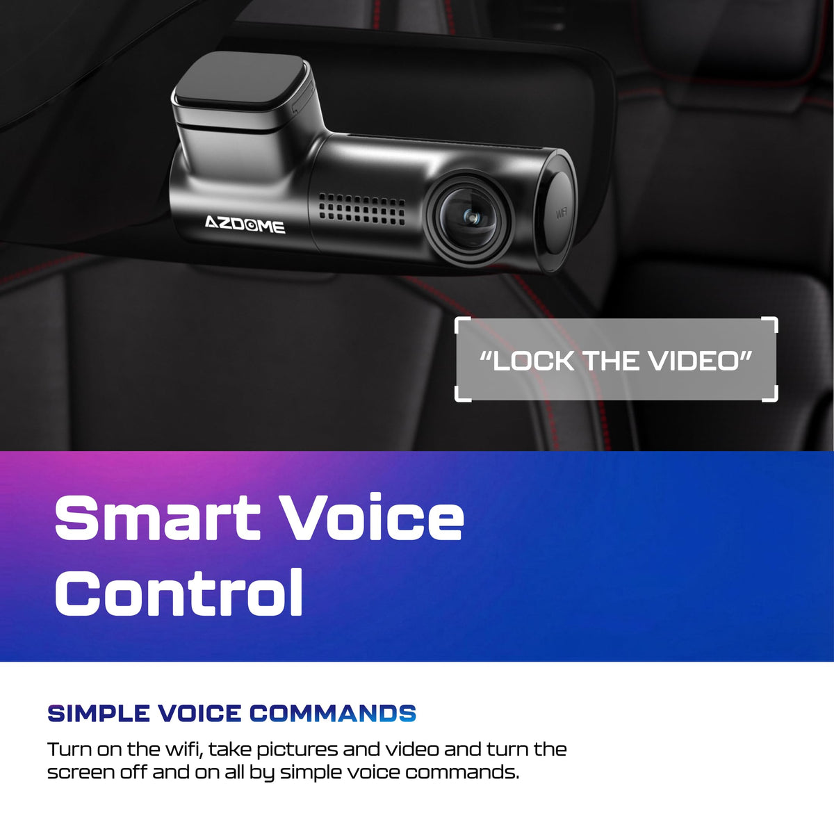 1296P WiFi Dash Cam with Voice Control & Parking Mode