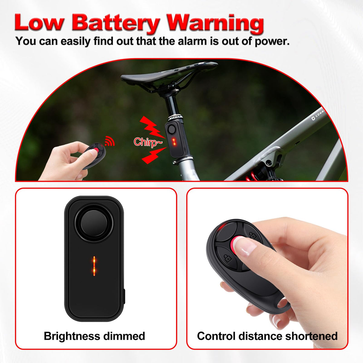 KCMYTONER 113dB Bike Alarm with Remote