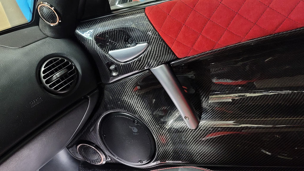 8" 2-Ohm Carbon Fiber Component Speaker Set with Crossovers & Silk Dome Tweeters